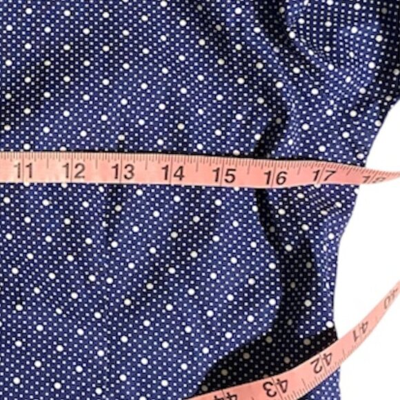 LL Bean Women's Wrinkle Free Bu Shirt Size XXS Petite Blue Polka Dot - Picture 3 of 7